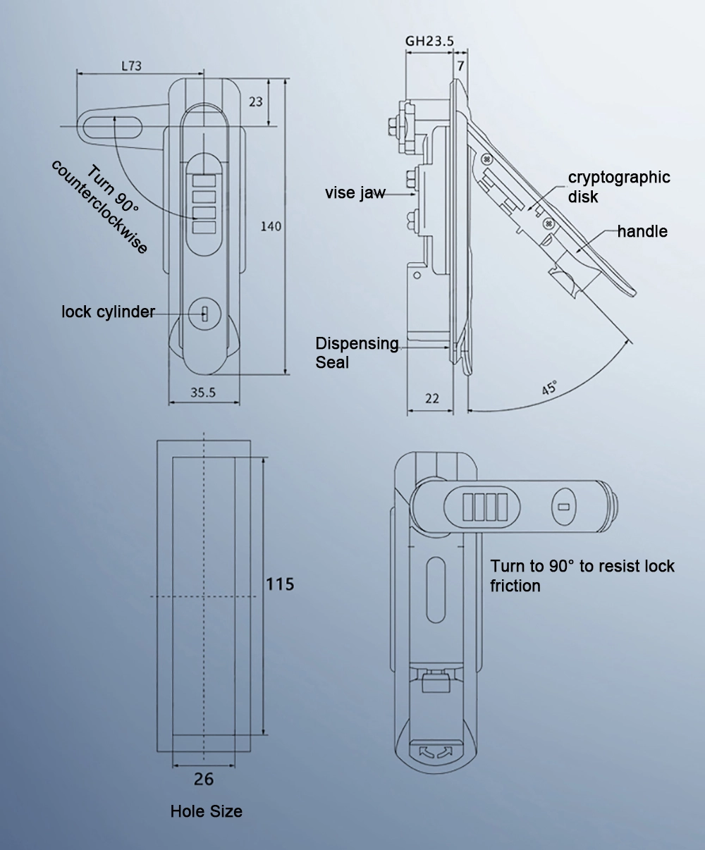 Distribution Cabinet Door Lock